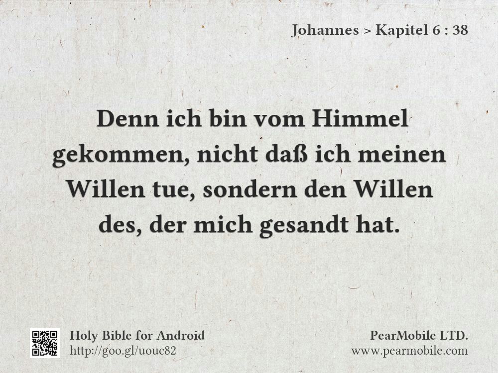 Johannes, Kapitel 6:38